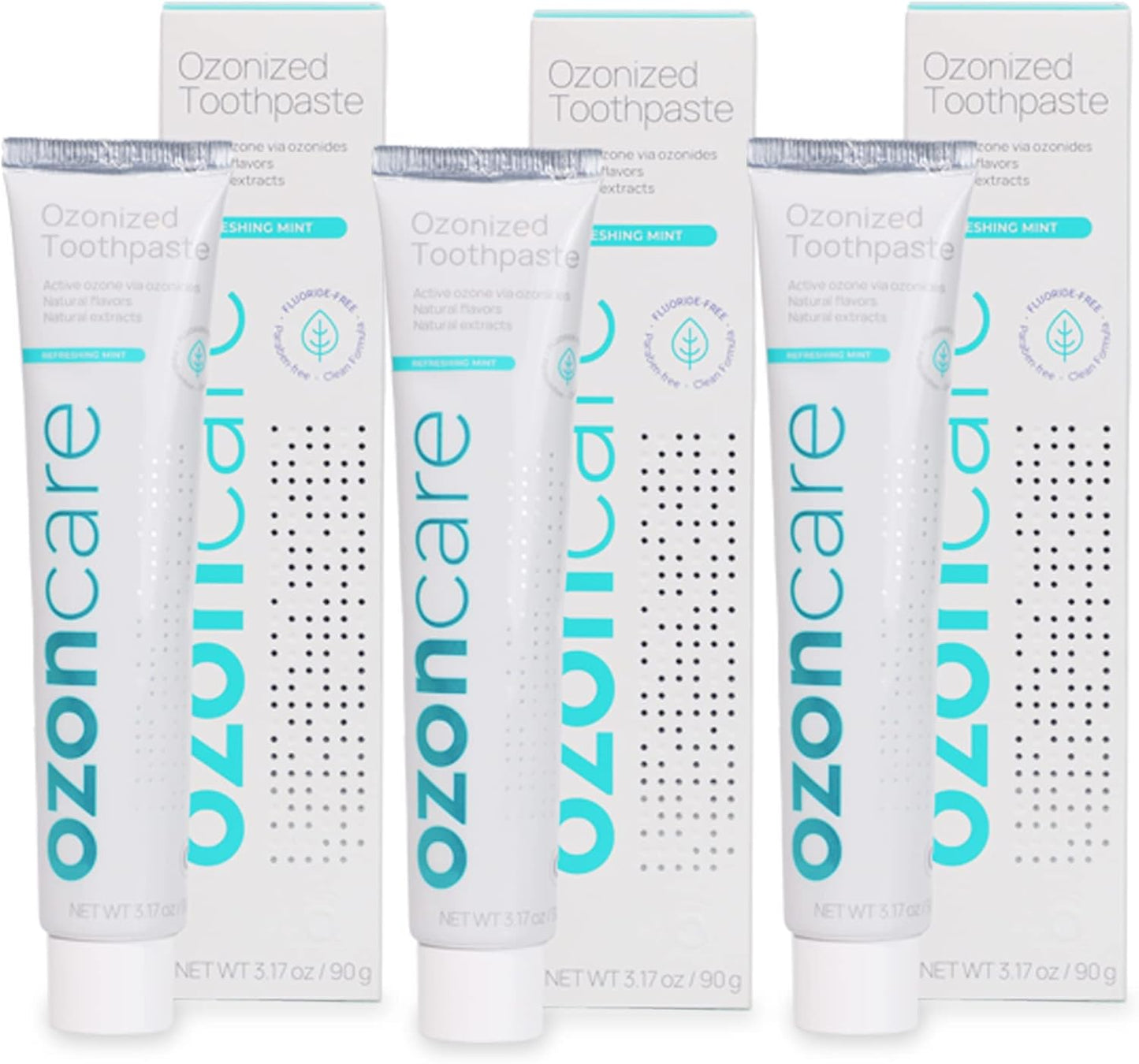 Pack of 3 Toothpaste for Sensitive Teeth - Ozone Infused Fluoride-Free Toothpaste, Promotes Oral Health for Teeth & Gum, Oral Care - Vegan, Antiplaque, Triclosan & Paraben Free - 9.52Oz/270g